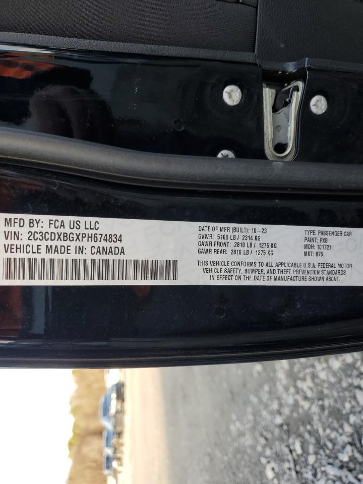 2023 DODGE CHARGER SXT VIN:2C3CDXBGXPH674834