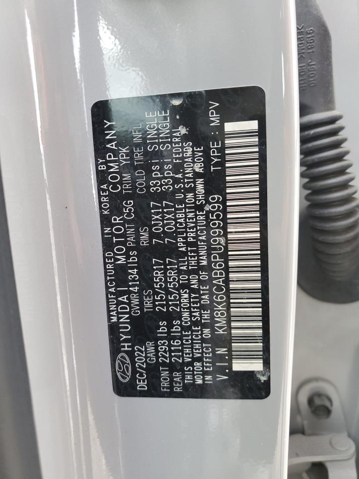 2023 HYUNDAI KONA SEL VIN:KM8K6CAB6PU999599