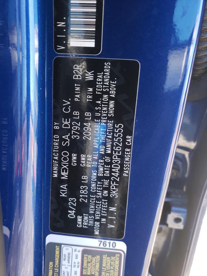2023 KIA FORTE LX VIN:3KPF24AD3PE625555