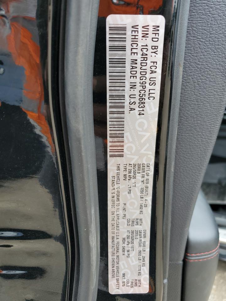 2023 DODGE DURANGO GT VIN:1C4RDJDG9PC568314