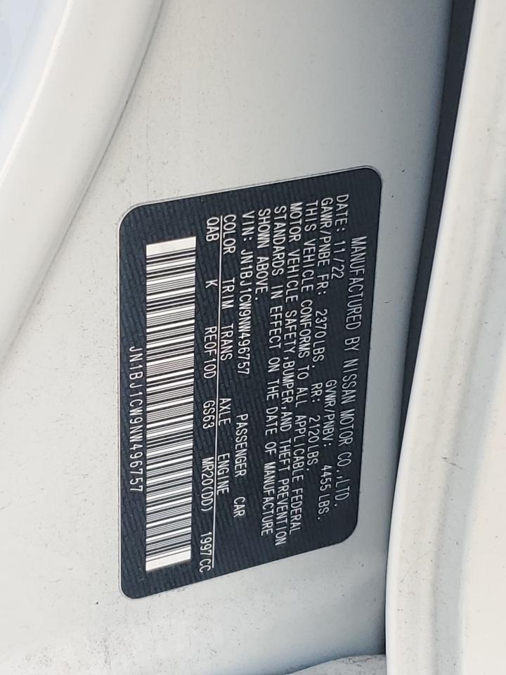 2022 NISSAN ROGUE SPORT SL VIN:JN1BJ1CW9NW496757