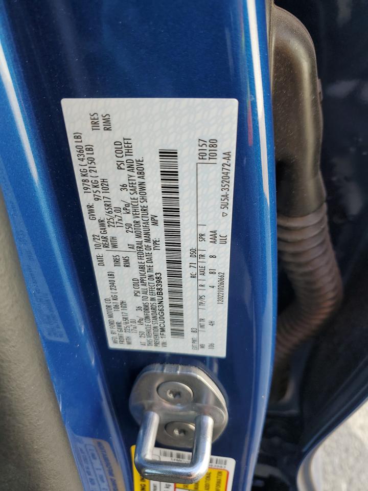 2022 FORD ESCAPE SE VIN:1FMCU0G63NUB83983