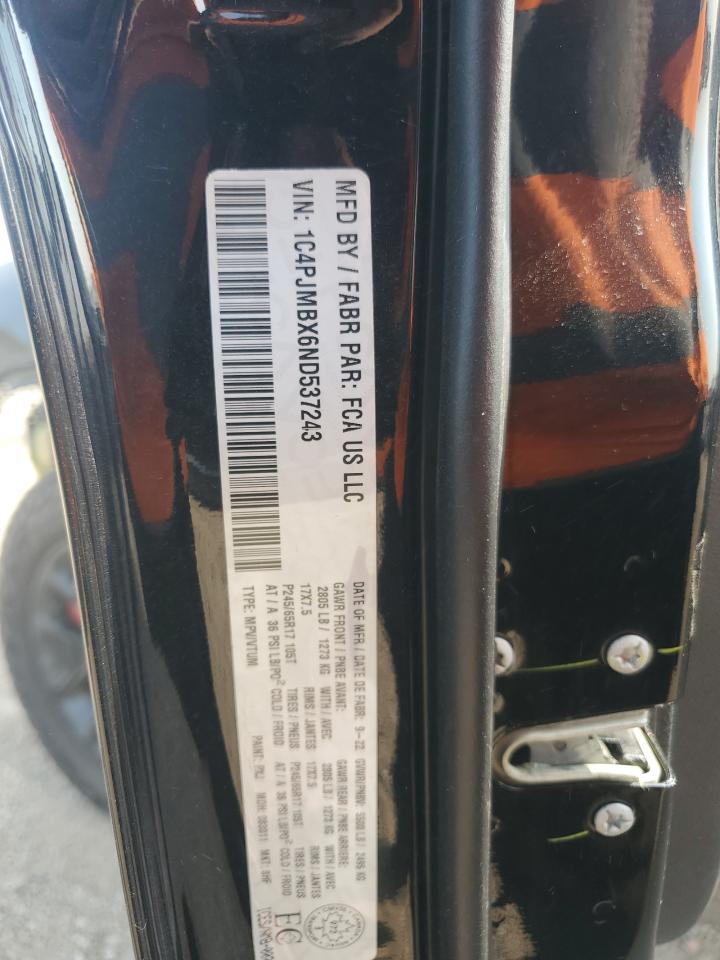2022 JEEP CHEROKEE TRAILHAWK VIN:1C4PJMBX6ND537243