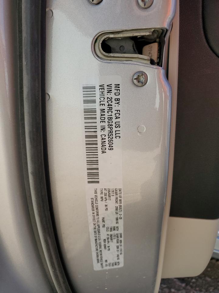 2023 CHRYSLER PACIFICA TOURING L VIN:2C4RC1BG8PR526049