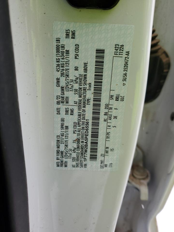 2023 FORD F250 SUPER DUTY VIN:1FT7W2BA5PED65561