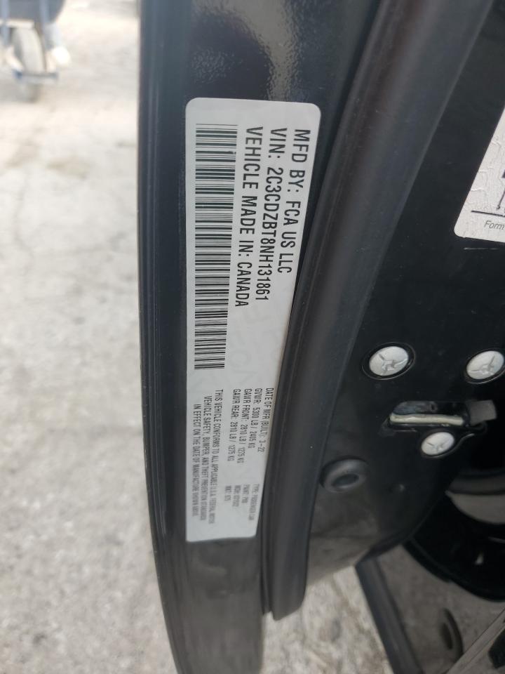 2022 DODGE CHALLENGER R/T VIN:2C3CDZBT8NH131861