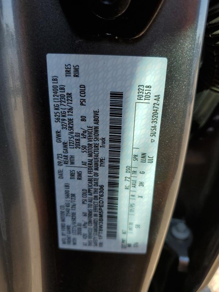 2023 FORD F350 SUPER DUTY VIN:1FT8W3BM5PED76306