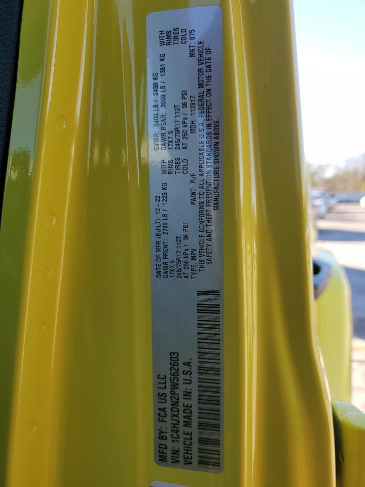 2023 JEEP WRANGLER SPORT VIN:1C4HJXDN2PW562603