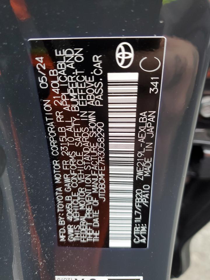 2024 TOYOTA COROLLA LE VIN:JTDBCMFE7R3058290