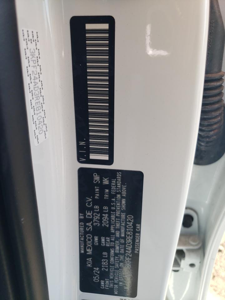 2024 KIA FORTE LX VIN:3KPF24AD3RE810420
