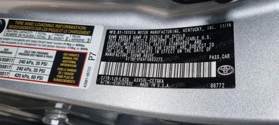 2015 Toyota Camry 4T1BF1FK4FU893275 VIN:4T1BF1FK4FU893275