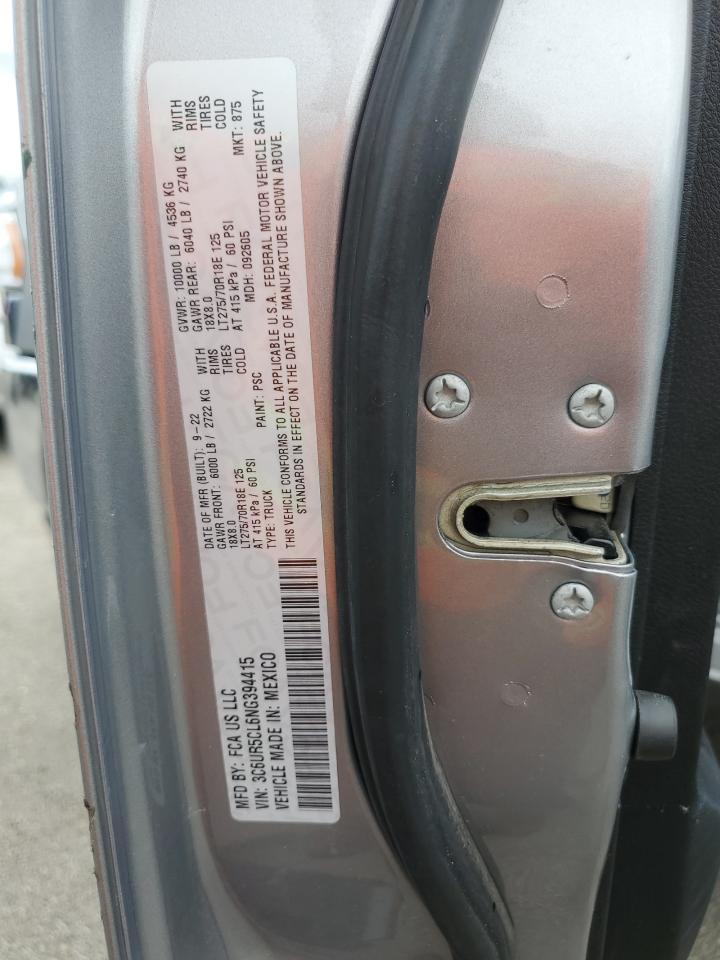 2022 RAM 2500 TRADESMAN VIN:3C6UR5CL6NG394415