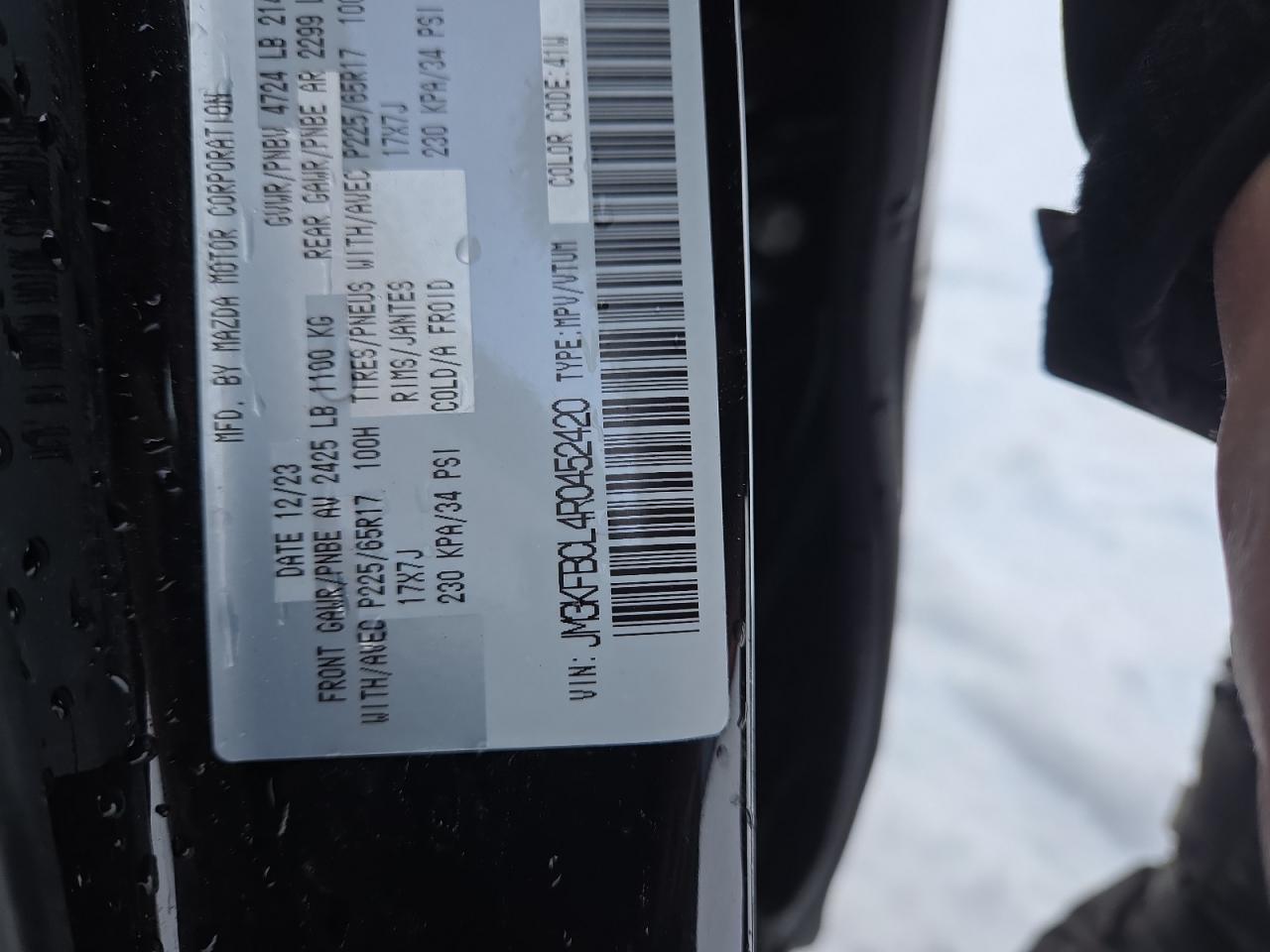 2024 MAZDA CX-5 PREFERRED VIN:JM3KFBCL4R0452420