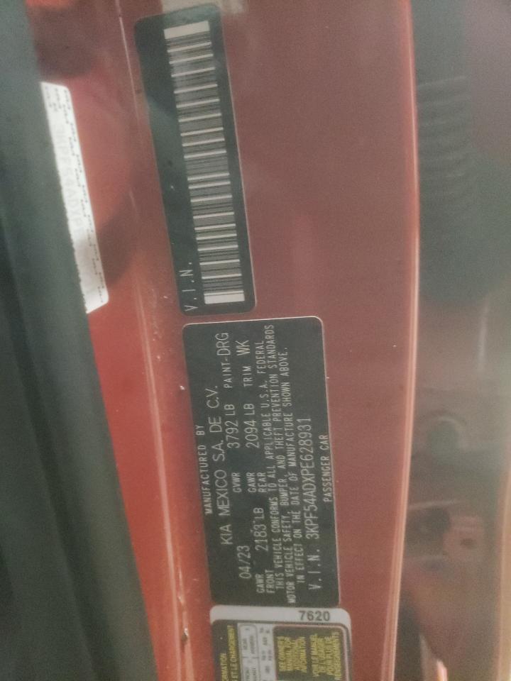 2023 KIA FORTE GT LINE VIN:3KPF54ADXPE628931
