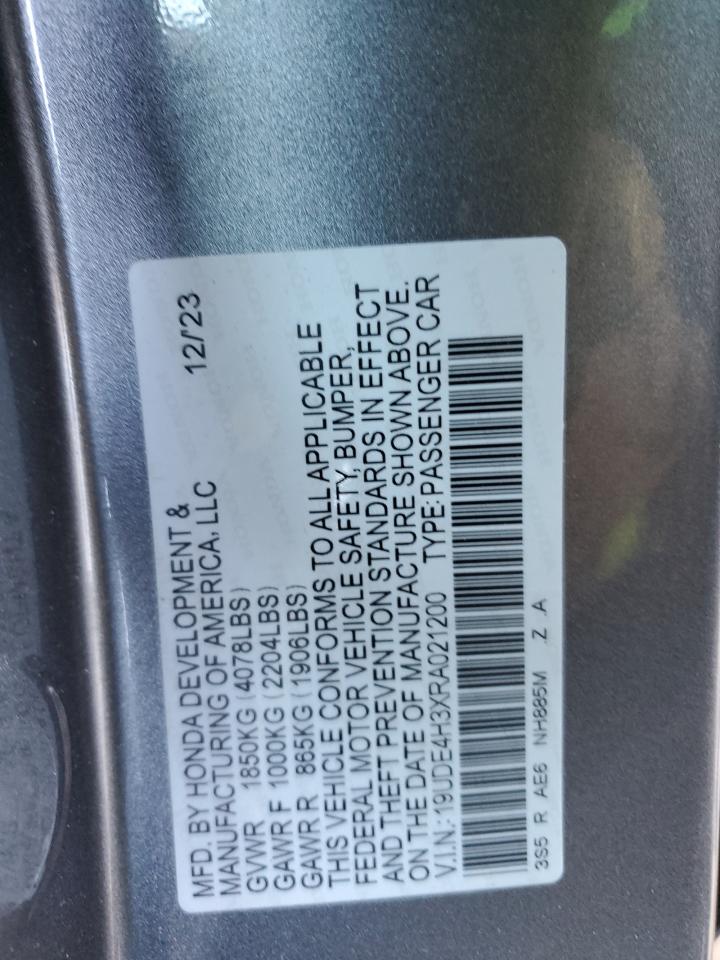 2024 ACURA INTEGRA A-SPEC VIN:19UDE4H3XRA021200