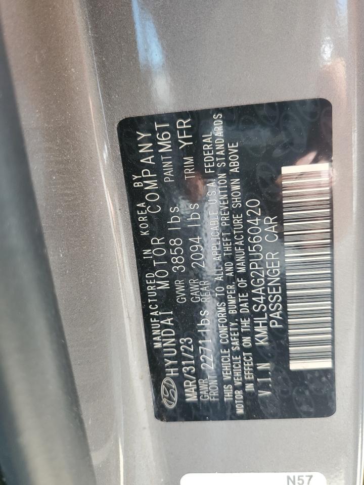 2023 HYUNDAI ELANTRA SEL VIN:KMHLS4AG2PU560420