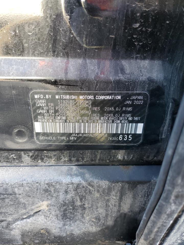 2022 MITSUBISHI OUTLANDER SE VIN:JA4J4UA85NZ067758