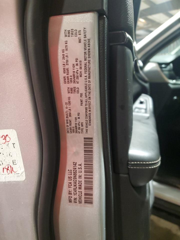 2022 JEEP GRAND CHEROKEE L LAREDO VIN:1C4RJKAG9N8624142