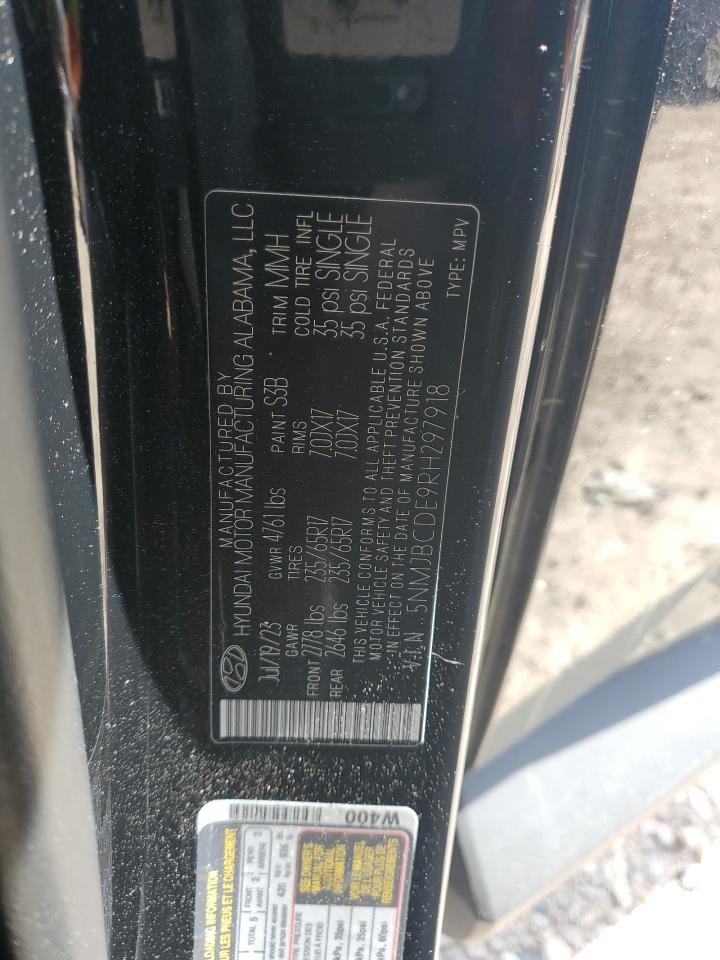 2024 HYUNDAI TUCSON SEL VIN:5NMJBCDE9RH297918