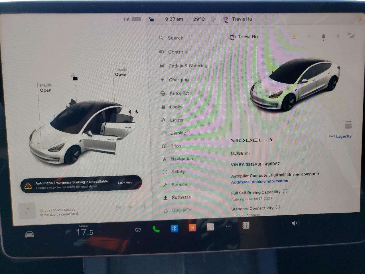 2023 TESLA MODEL 3  VIN:5YJ3E1EA3PF496087