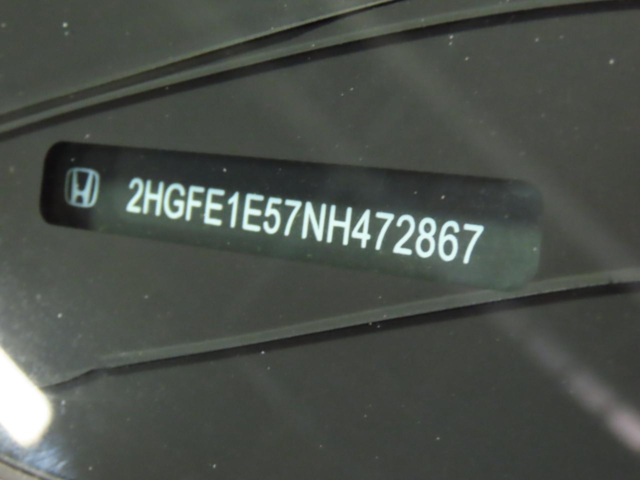 2022 HONDA CIVIC SI VIN:2HGFE1E57NH472867