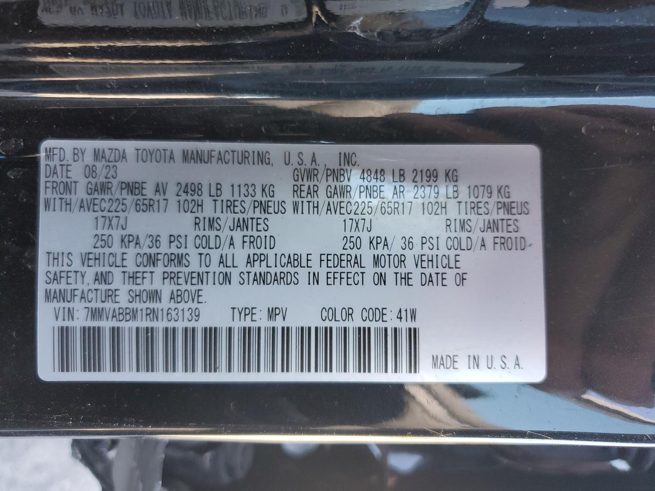 2024 MAZDA CX-50 PREFERRED VIN:7MMVABBM1RN163139