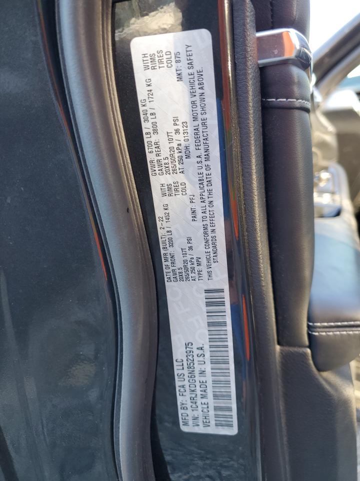 2022 JEEP GRAND CHEROKEE L OVERLAND VIN:1C4RJKDG6N8523975