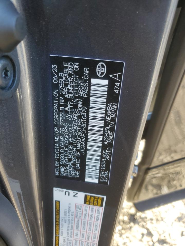 2023 TOYOTA CROWN XLE VIN:JTDAAAAF0P3010479