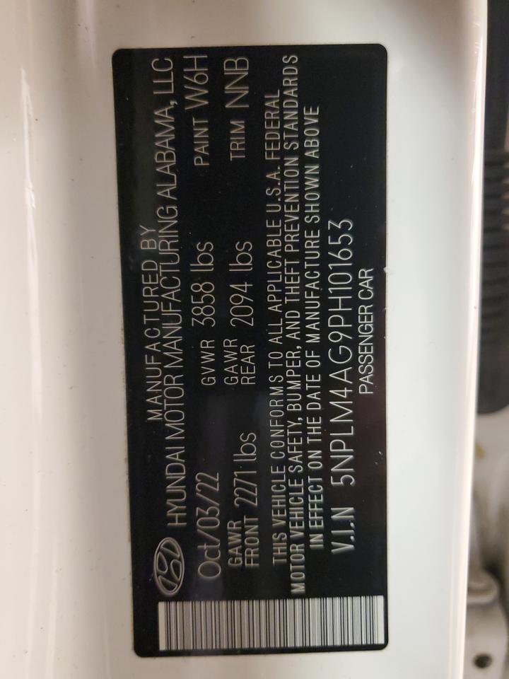 2023 HYUNDAI ELANTRA SEL VIN:5NPLM4AG9PH101653