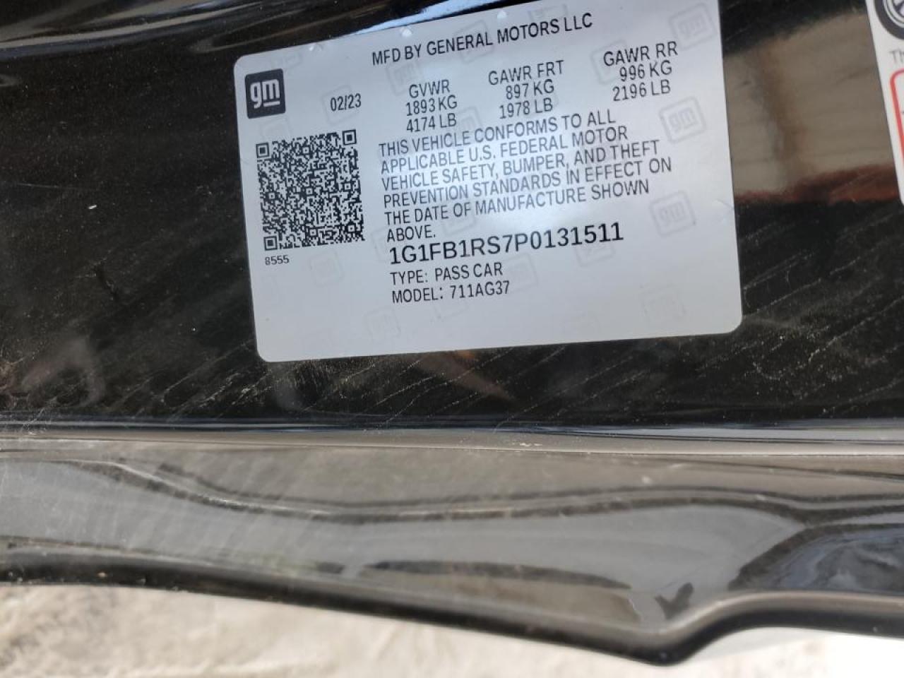 2023 CHEVROLET CAMARO LS VIN:1G1FB1RS7P0131511