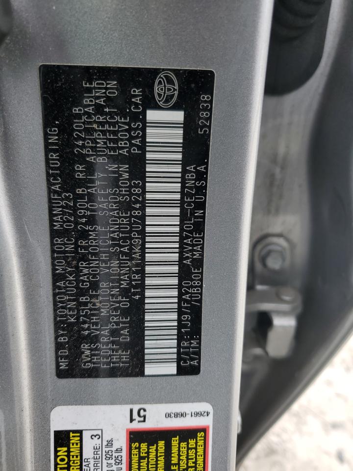 2023 TOYOTA CAMRY LE VIN:4T1R11AK9PU784283