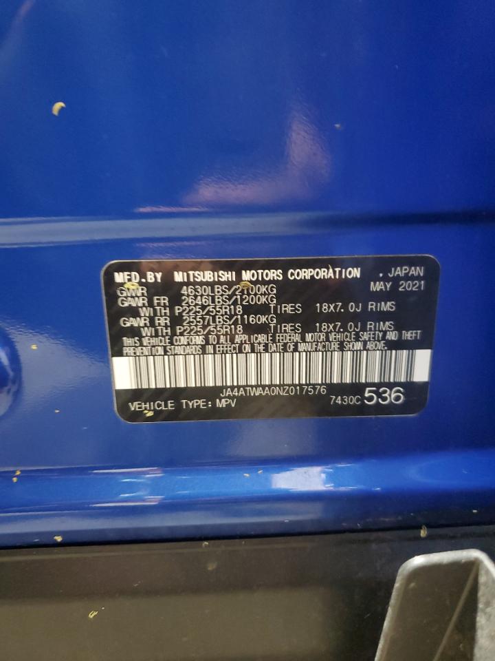 2022 MITSUBISHI ECLIPSE CROSS SE VIN:JA4ATWAA0NZ017576