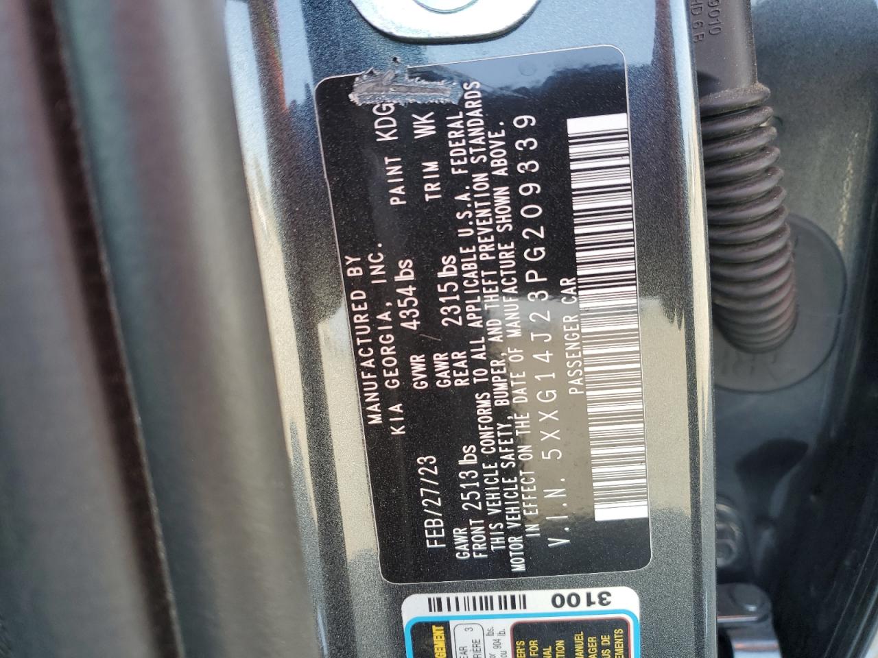 2023 KIA K5 LXS VIN:WP0AA2A8XNS255297