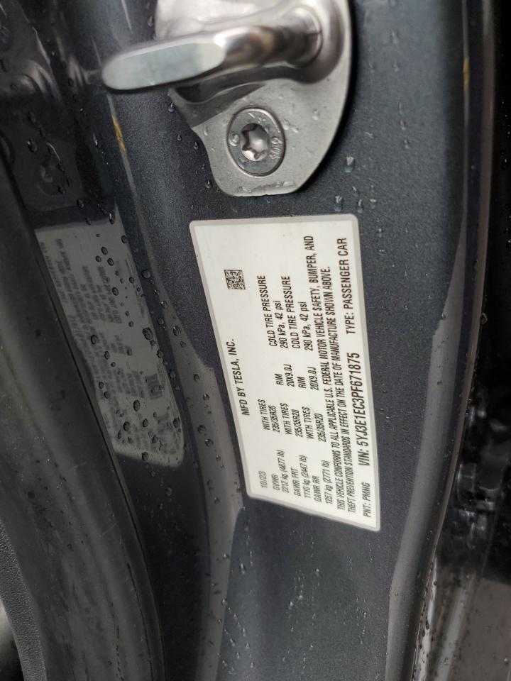 2023 TESLA MODEL 3  VIN:5YJ3E1EC3PF671875