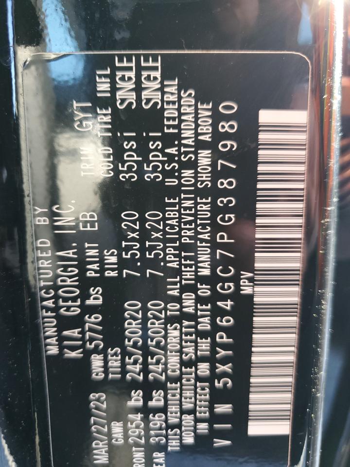 2023 KIA TELLURIDE S VIN:5XYP64GC7PG387980
