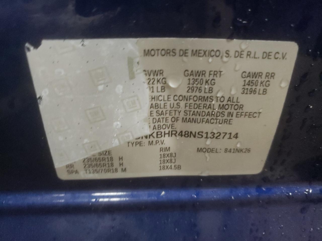 2022 CHEVROLET BLAZER 2LT VIN:3GNKBHR48NS132714