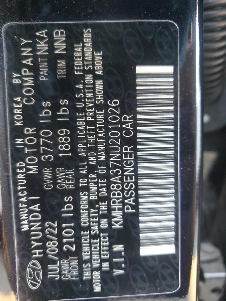 2022 HYUNDAI VENUE SE VIN:KMHRB8A37NU201026