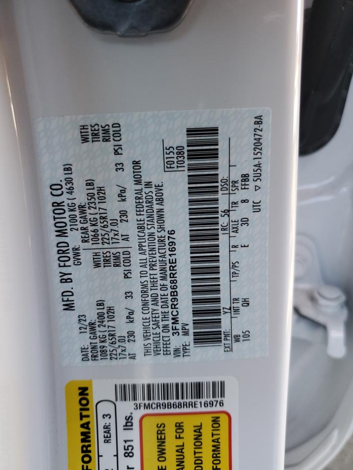 2024 FORD BRONCO SPORT BIG BEND VIN:3FMCR9B68RRE16976