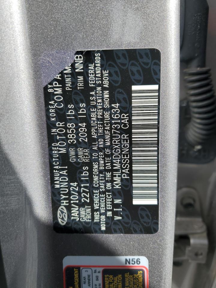 2024 HYUNDAI ELANTRA SEL VIN:KMHLM4DGXRU731634