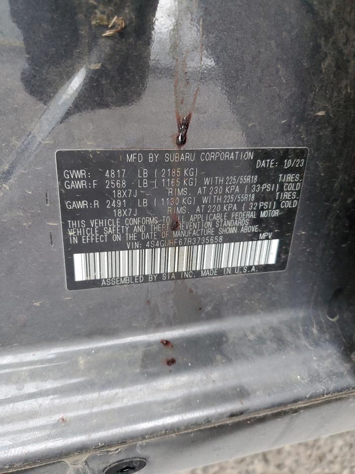 2024 SUBARU CROSSTREK SPORT VIN:4S4GUHF67R3735658