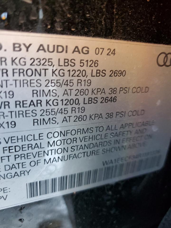 2024 AUDI Q3 PREMIUM PLUS S LINE 45 VIN:WA1EECF34R1191336
