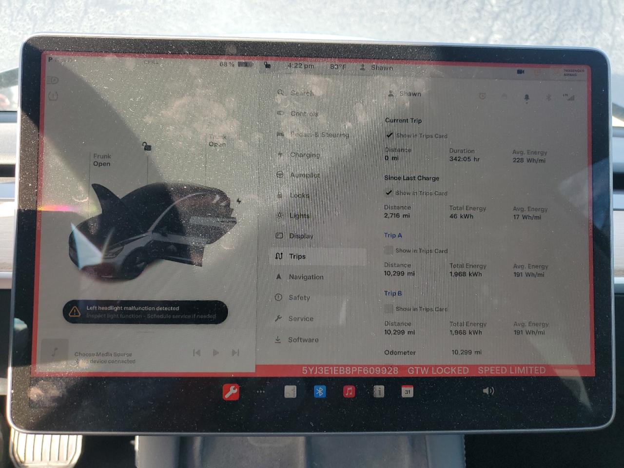 2023 TESLA MODEL 3  VIN:5YJ3E1EB8PF609928