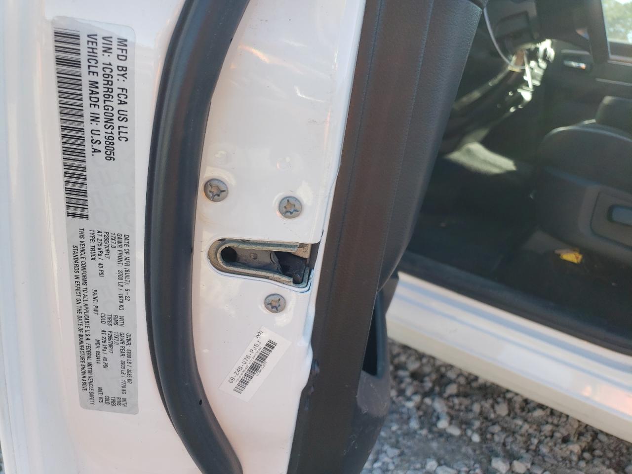 2022 RAM 1500 CLASSIC SLT VIN:1C6RR6LG0NS198056