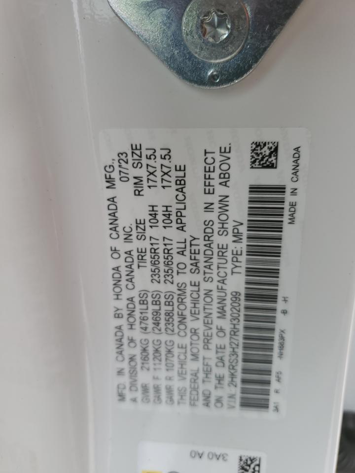 2024 HONDA CR-V LX VIN:2HKRS3H27RH302099