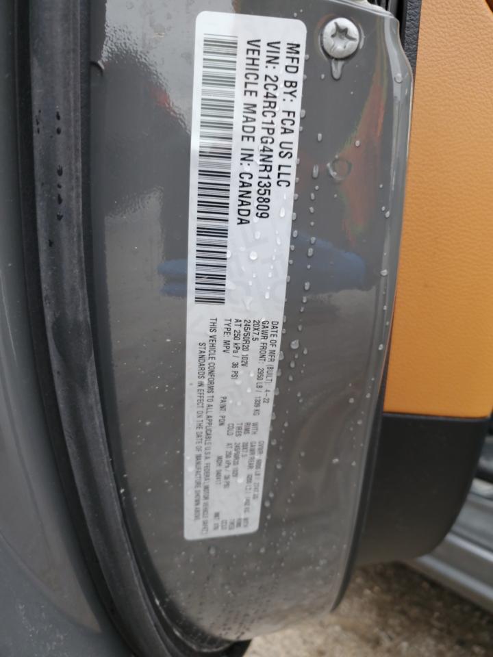 2022 CHRYSLER PACIFICA PINNACLE VIN:2C4RC1PG4NR135809