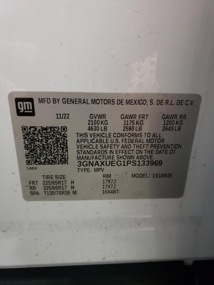 2023 CHEVROLET EQUINOX LT VIN:3GNAXUEG1PS133969