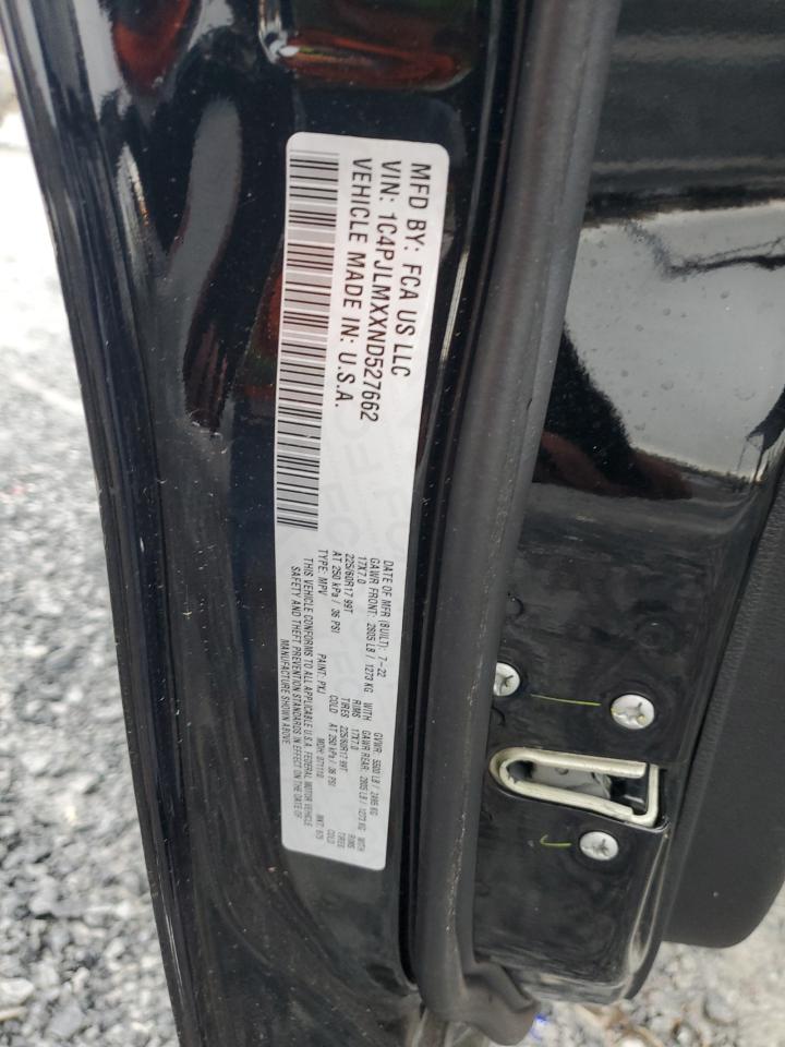 2022 JEEP CHEROKEE LATITUDE LUX VIN:1C4PJLMXXND527662