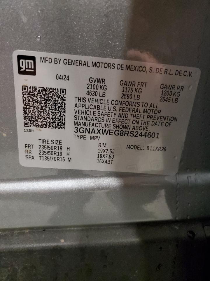 2024 CHEVROLET EQUINOX RS VIN:3GNAXWEG8RS244601