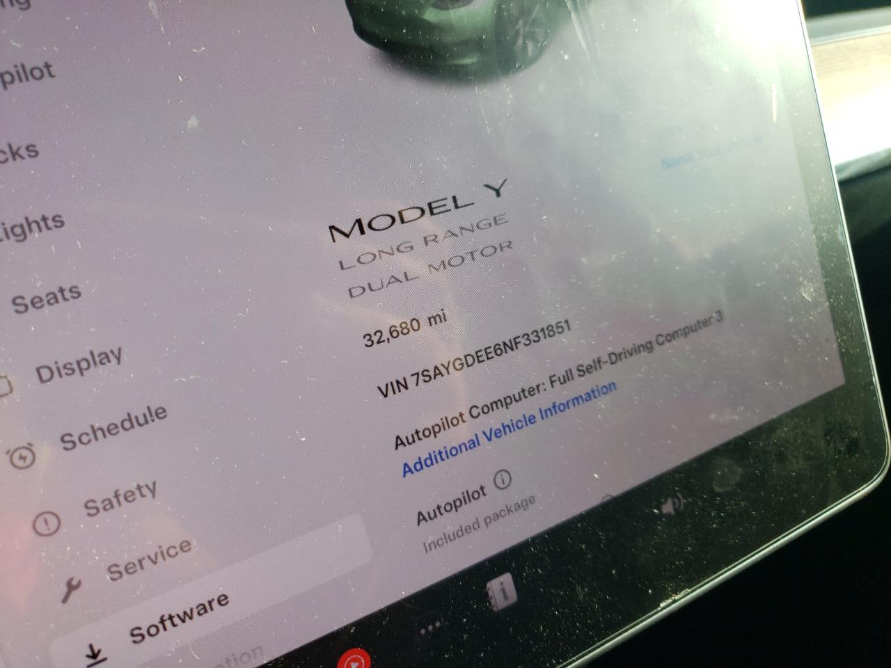 2022 TESLA MODEL Y  VIN:7SAYGDEE6NF331851
