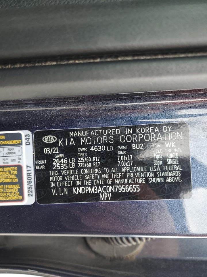 2022 KIA SPORTAGE LX VIN:KNDPM3AC0N7956655